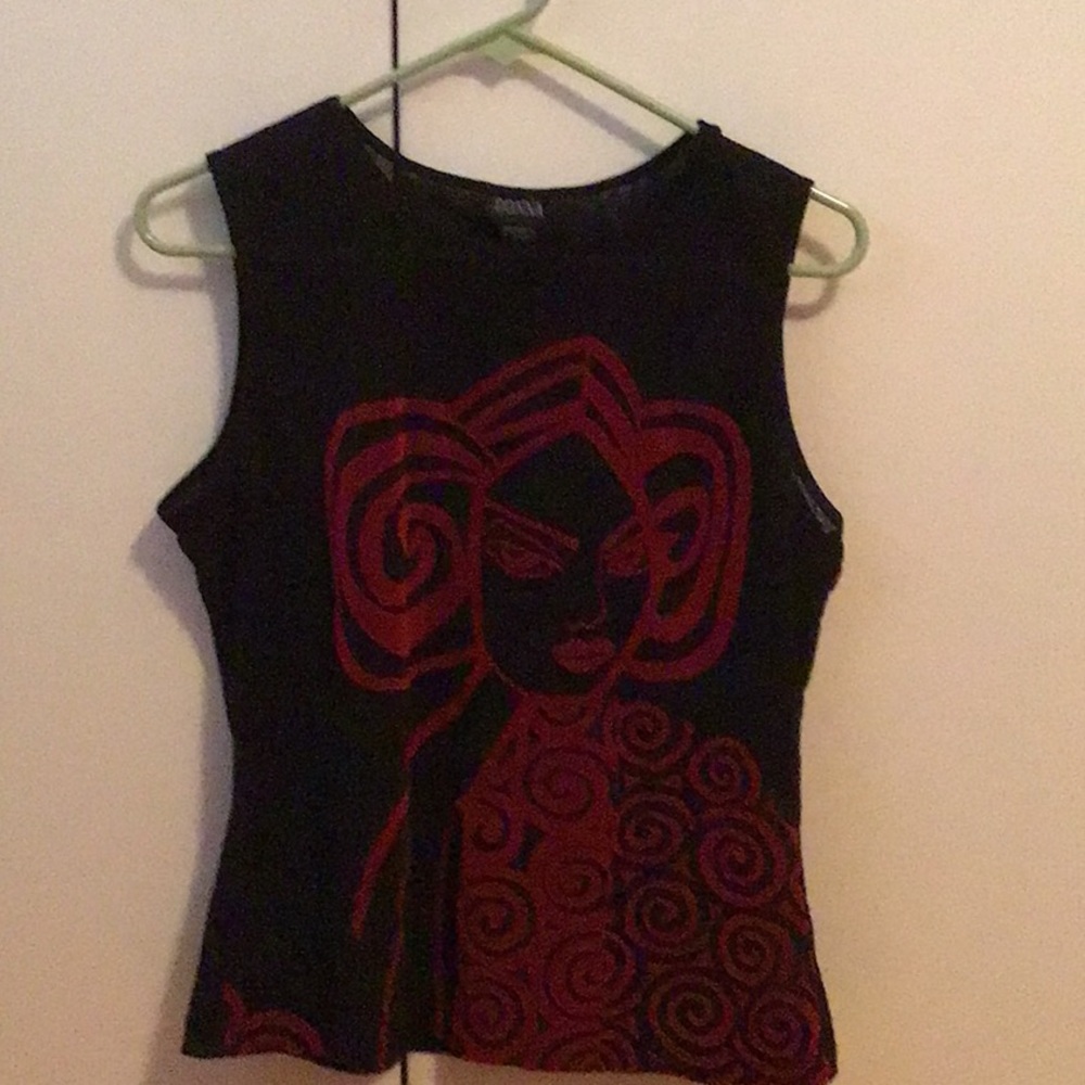 Donna black sleeveless blouse